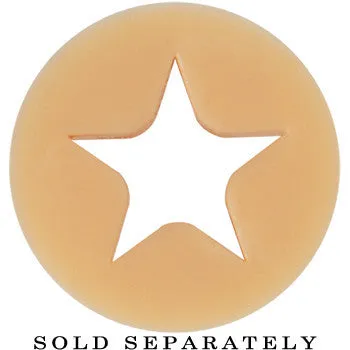0 Gauge Flesh Star Silicone Flexible Tunnel