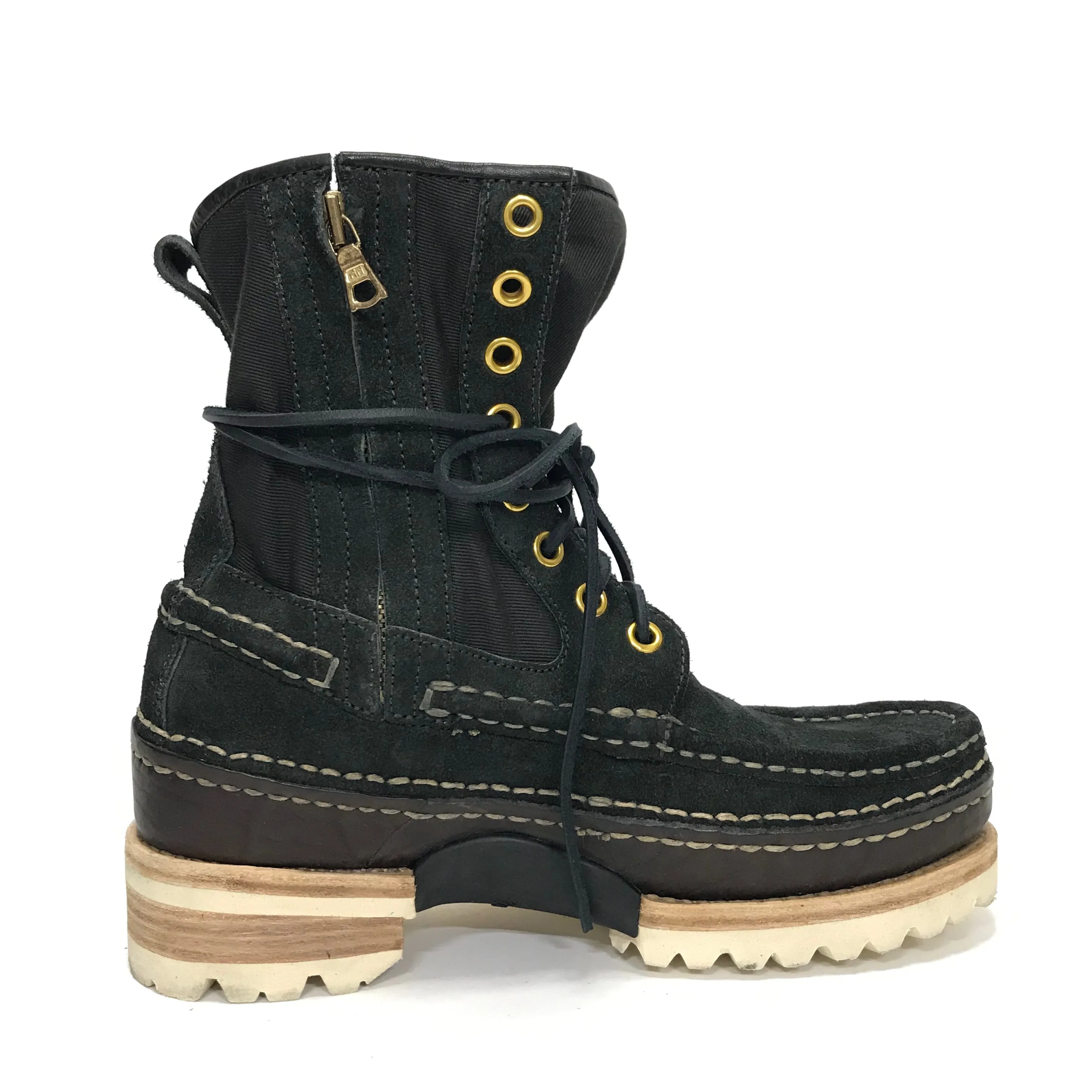 [10] Visvim Grizzly Boots Folk Black