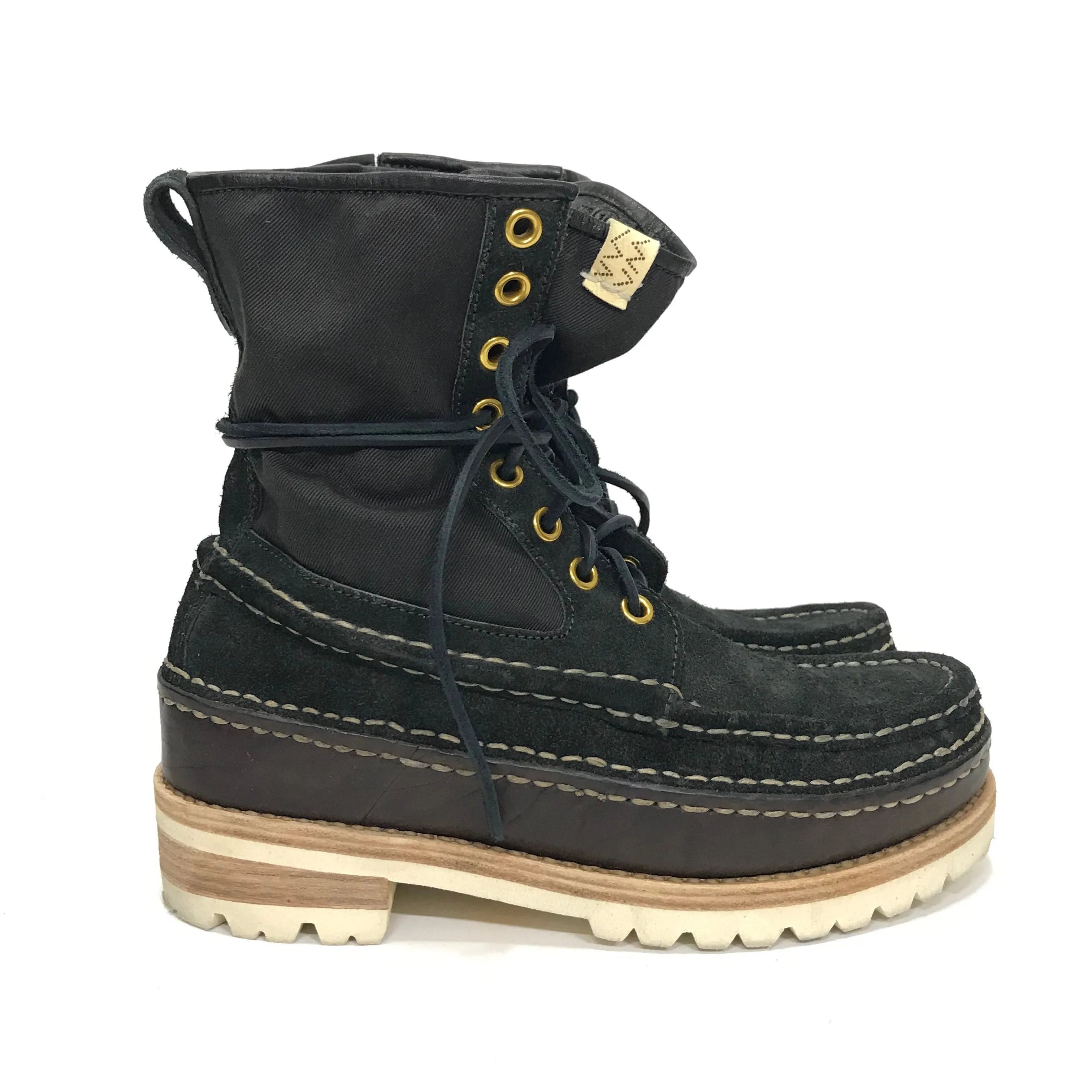 [10] Visvim Grizzly Boots Folk Black