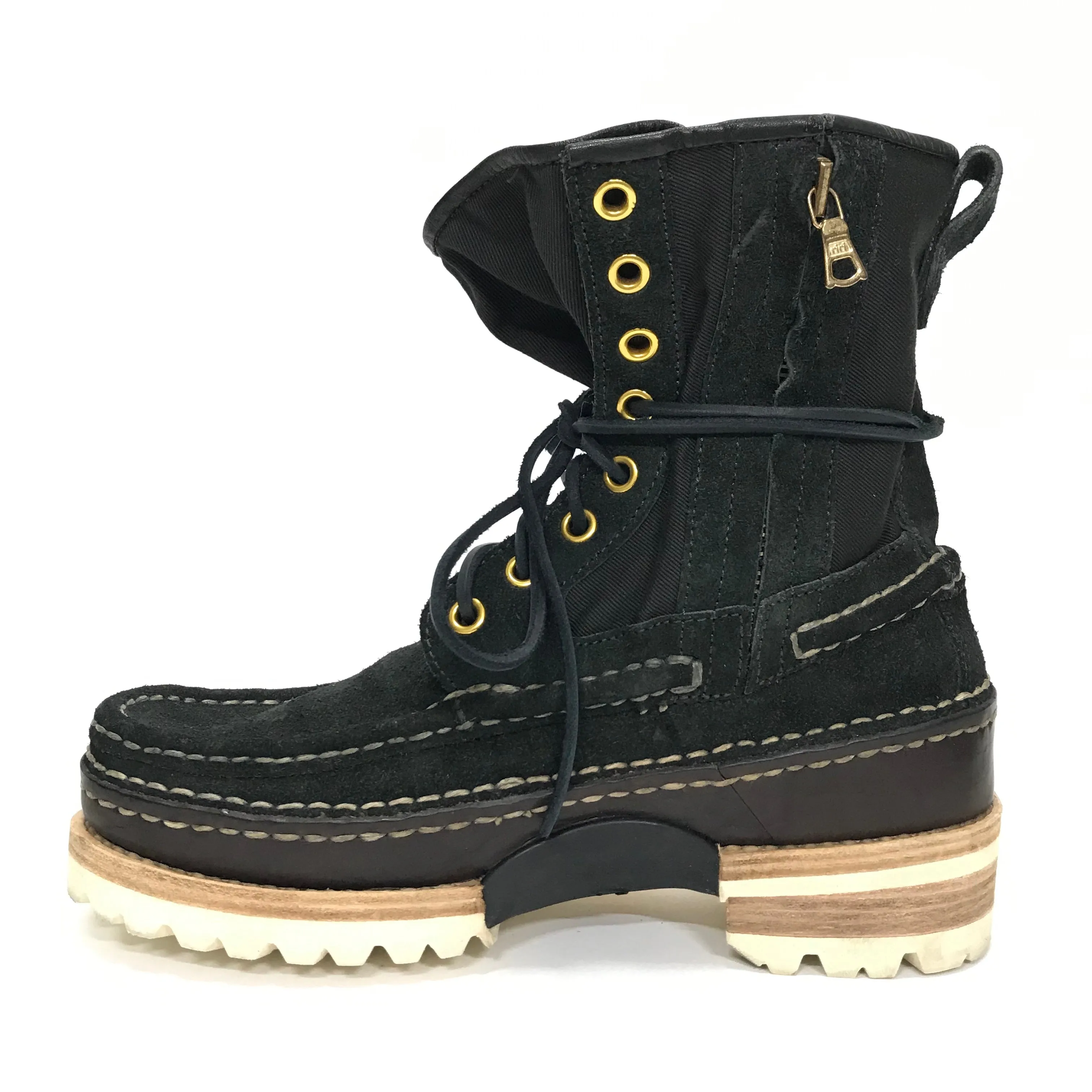 [10] Visvim Grizzly Boots Folk Black