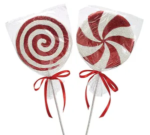 24" GLITTER PEPPERMINT CANDY PICK SET