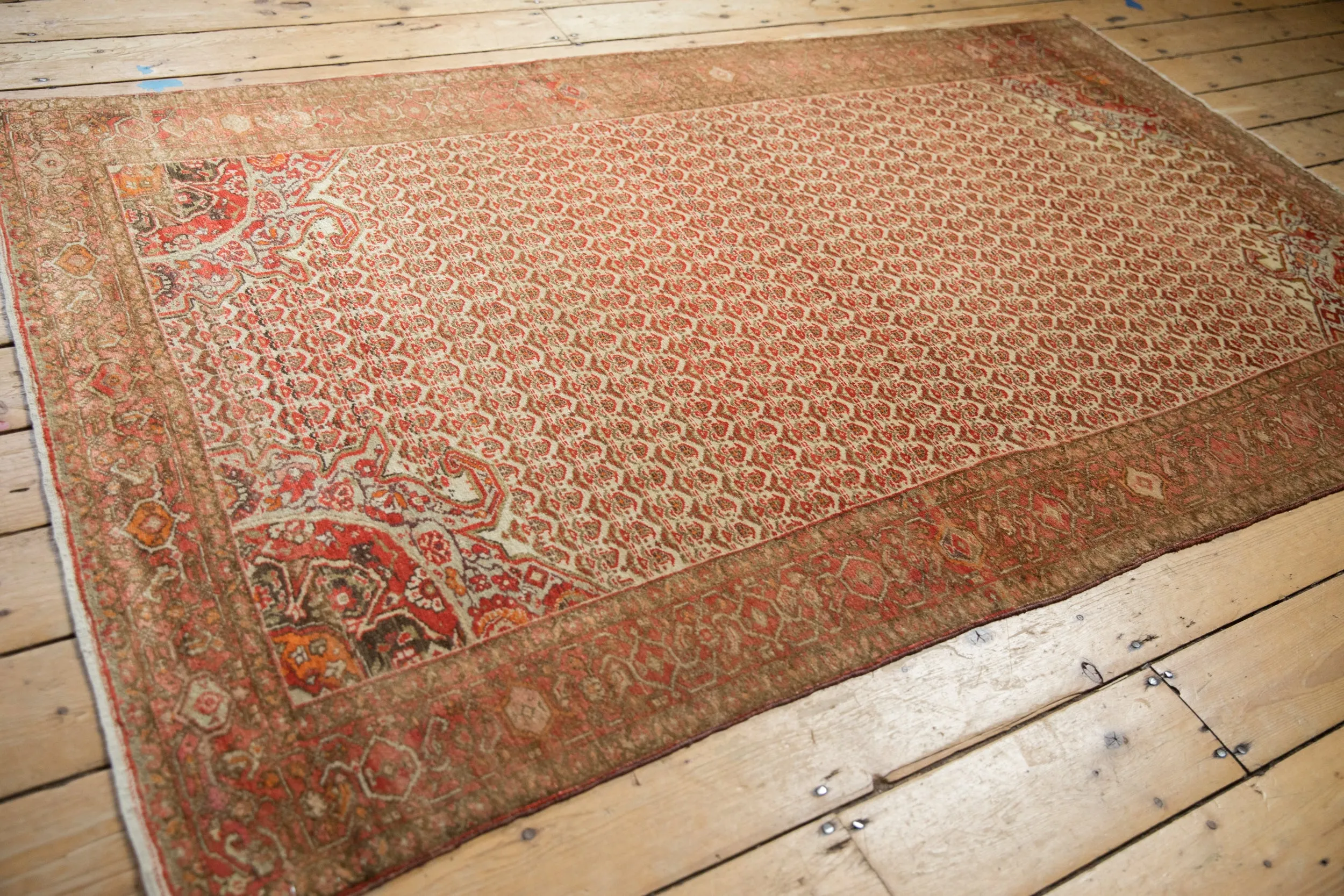 4x7 Vintage Distressed Malayer Rug