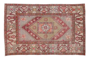 5.5x8.5 Vintage Distressed Oushak Carpet