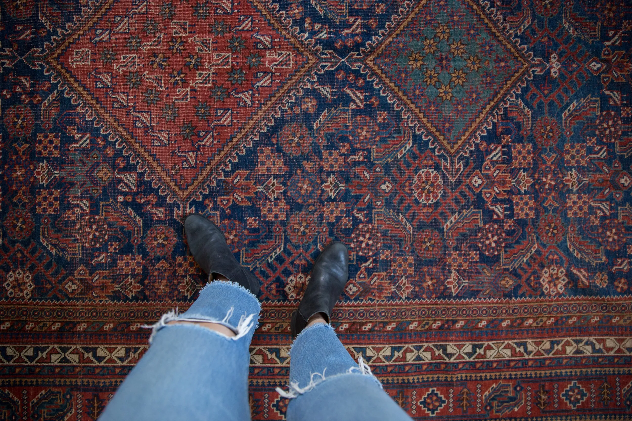 7.5x16 Vintage Afshar Carpet Runner