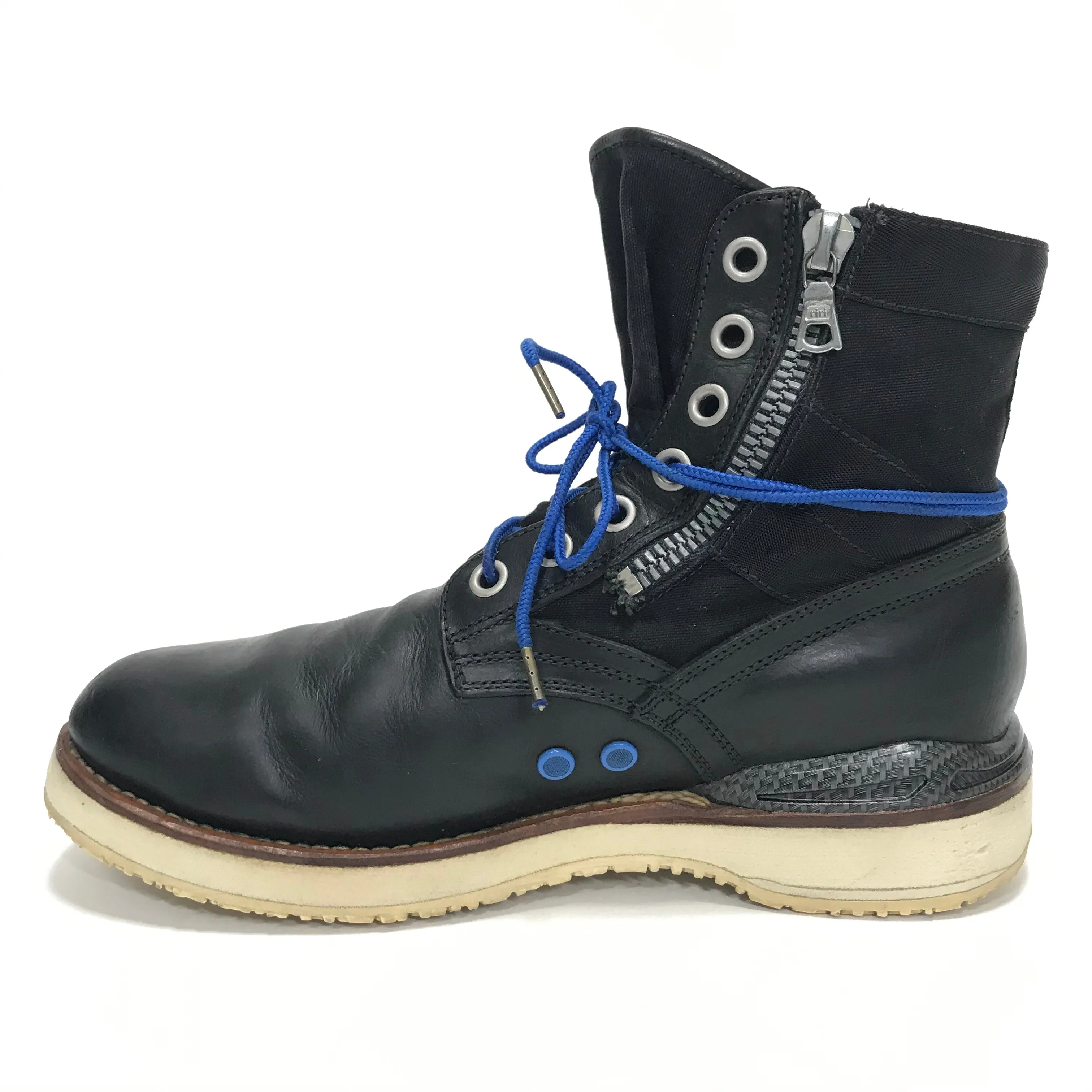 [9.5] Visvim 7 Hole 73 Boots Folk Carbon Black