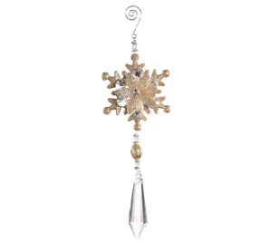 ACRYLIC GOLD GLITTER WITH CLEAR PENDENT