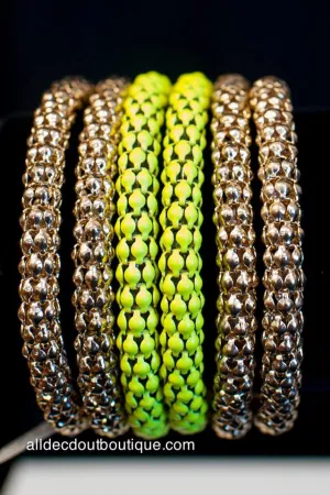 ADO | Gold & Yellow Wrap Around Mesh Bracelet