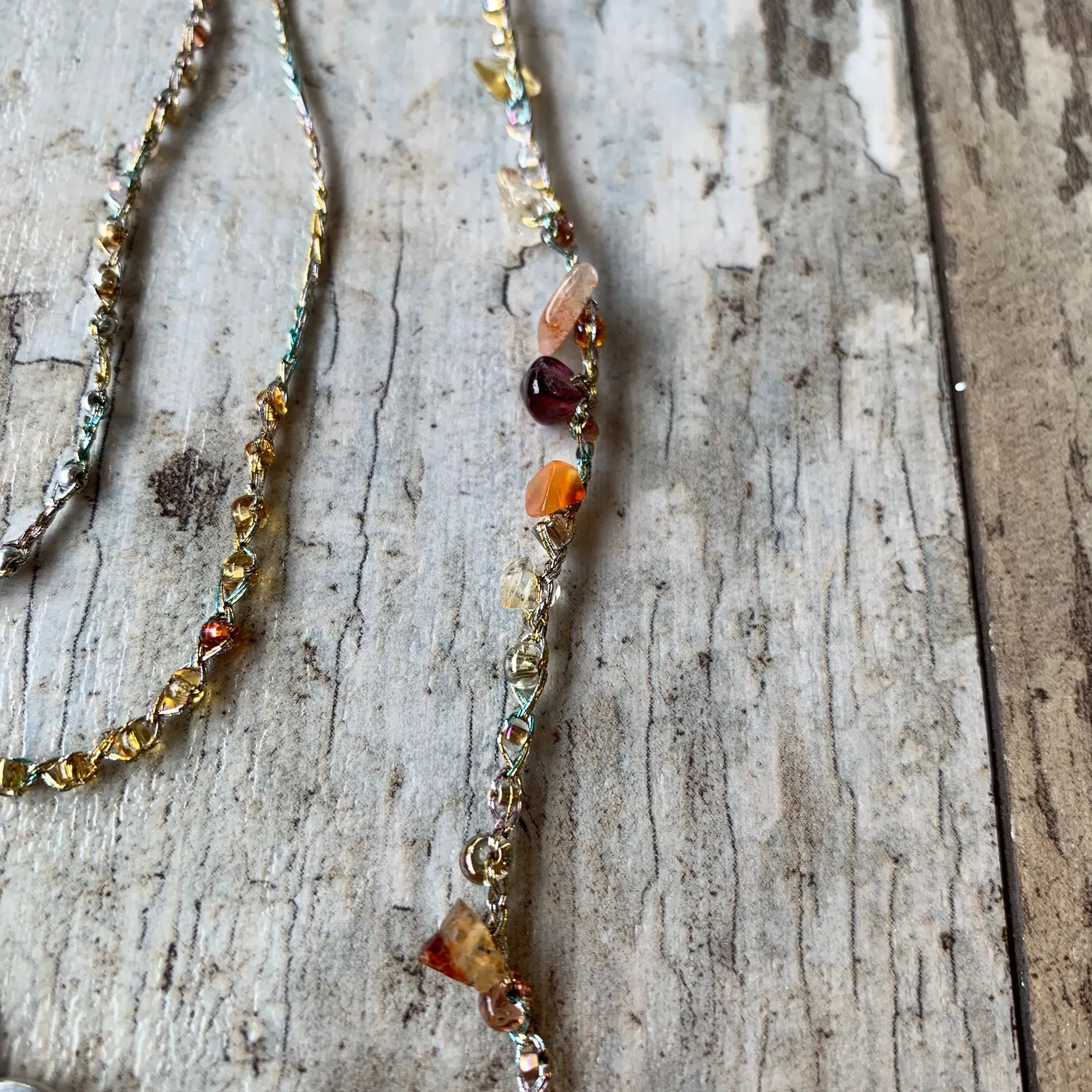 Agate Necklace with Quartz Drop