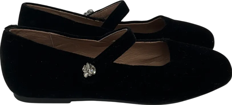 Age of Innocence Black Velvet Pumps With Dimante Detail UK 12.5 EU 31 👼