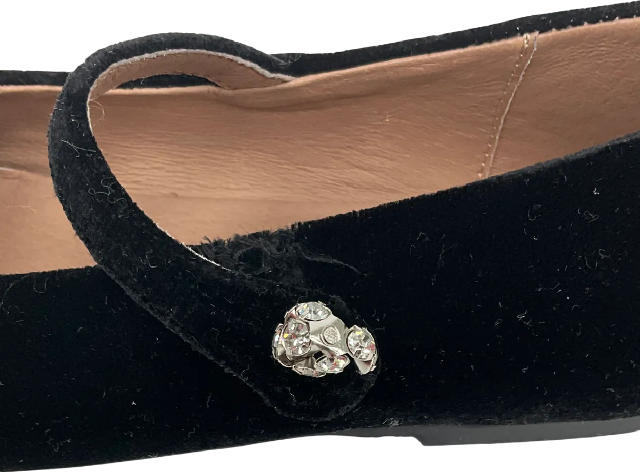 Age of Innocence Black Velvet Pumps With Dimante Detail UK 12.5 EU 31 👼