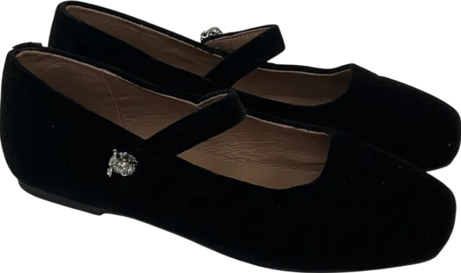 Age of Innocence Black Velvet Pumps With Dimante Detail UK 12.5 EU 31 👼