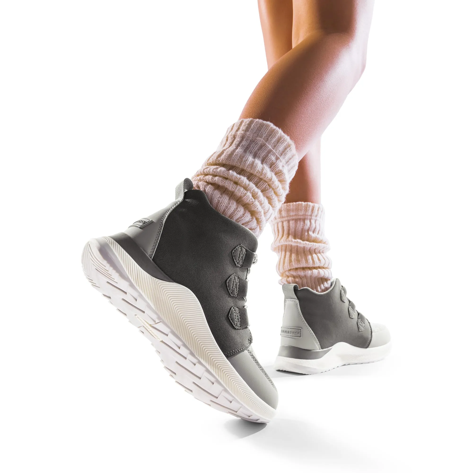 Ankle Winter Boots for Women Waterproof Lace Up Anti-Slip Warm Snow Booties Fashion Sneaker Boots