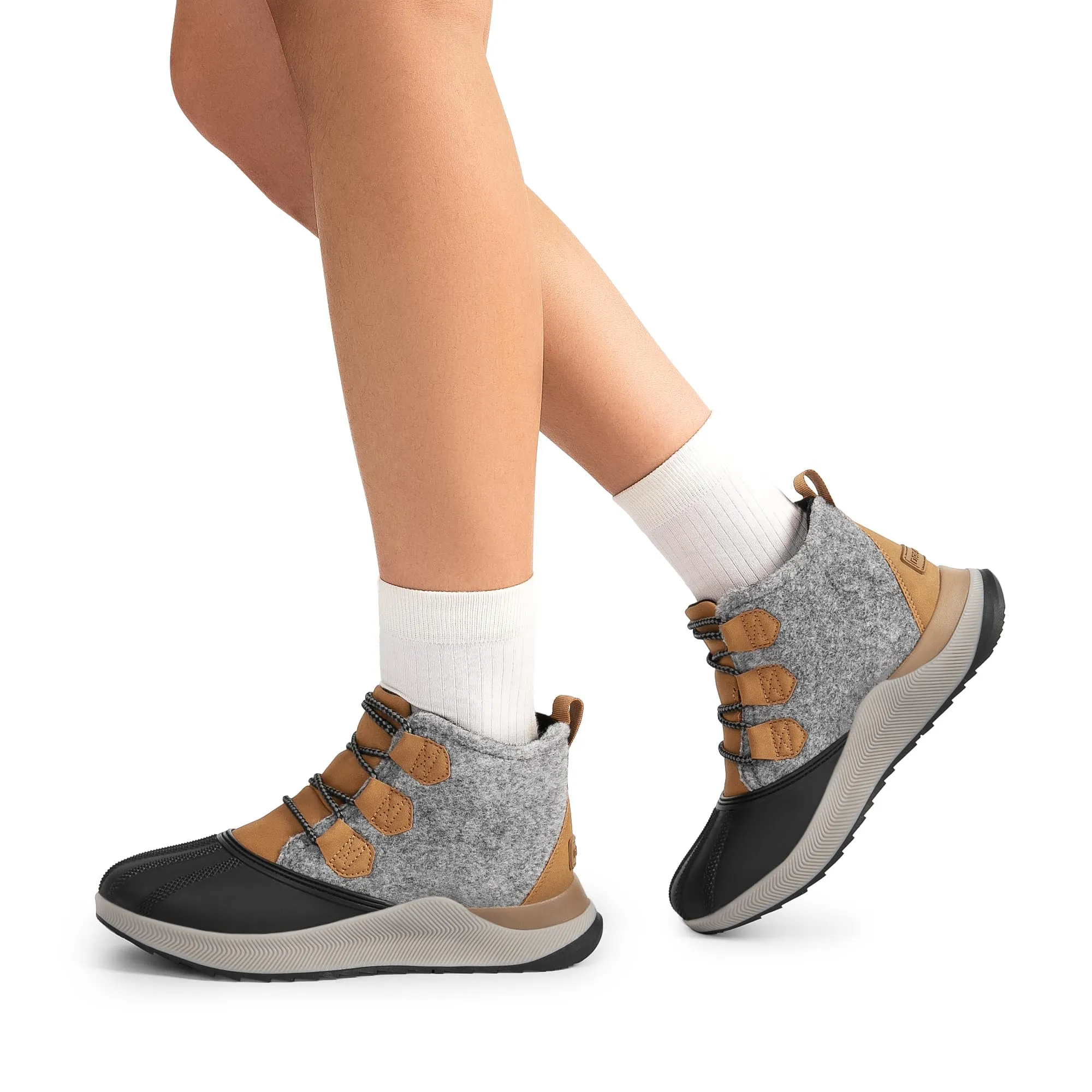 Ankle Winter Boots for Women Waterproof Lace Up Anti-Slip Warm Snow Booties Fashion Sneaker Boots