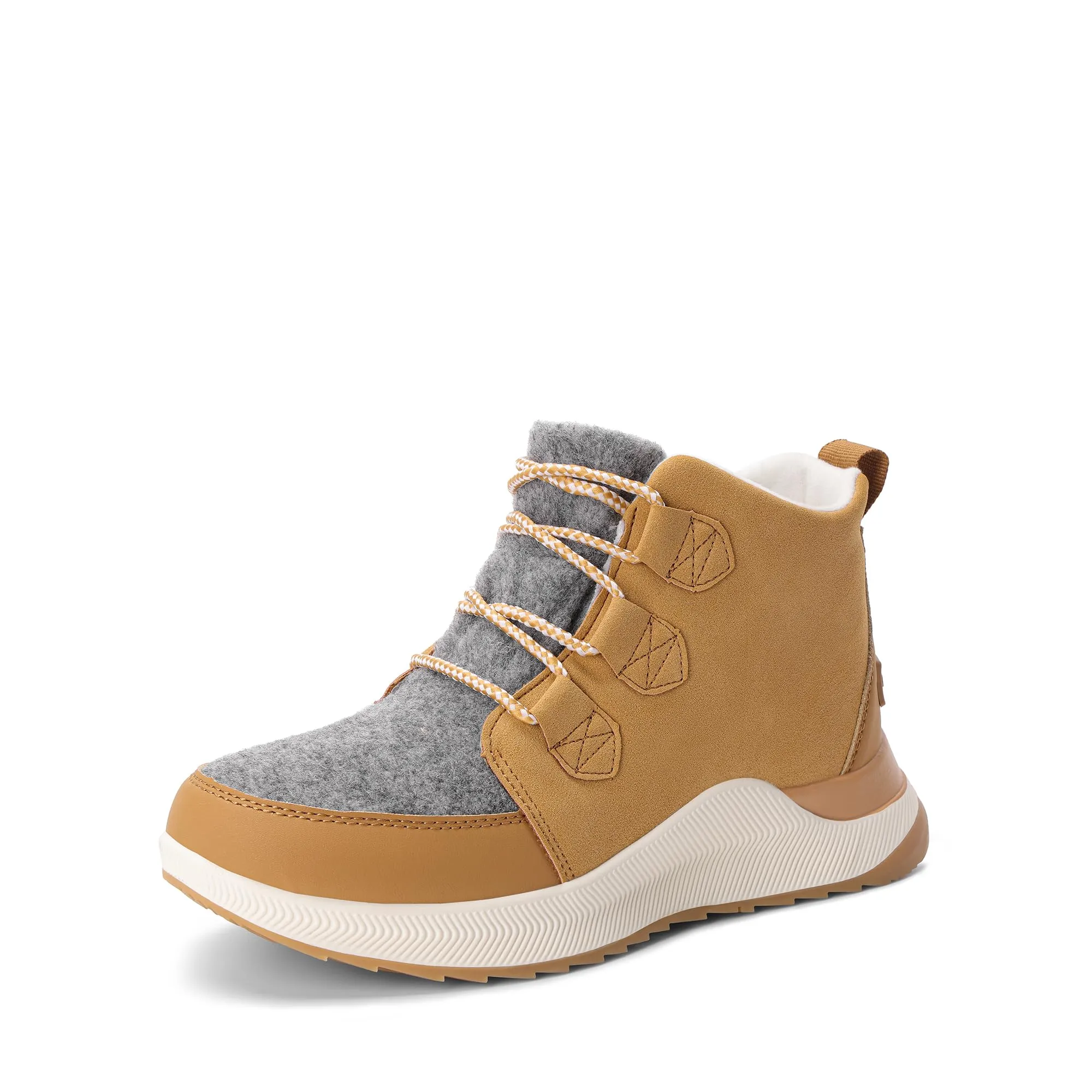 Ankle Winter Boots for Women Waterproof Lace Up Anti-Slip Warm Snow Booties Fashion Sneaker Boots