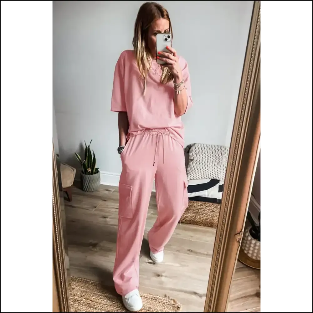 Apricot Pink Half Sleeve Cargo Sweatpants: so Comfy, It's Criminal! Needful Things 🍑