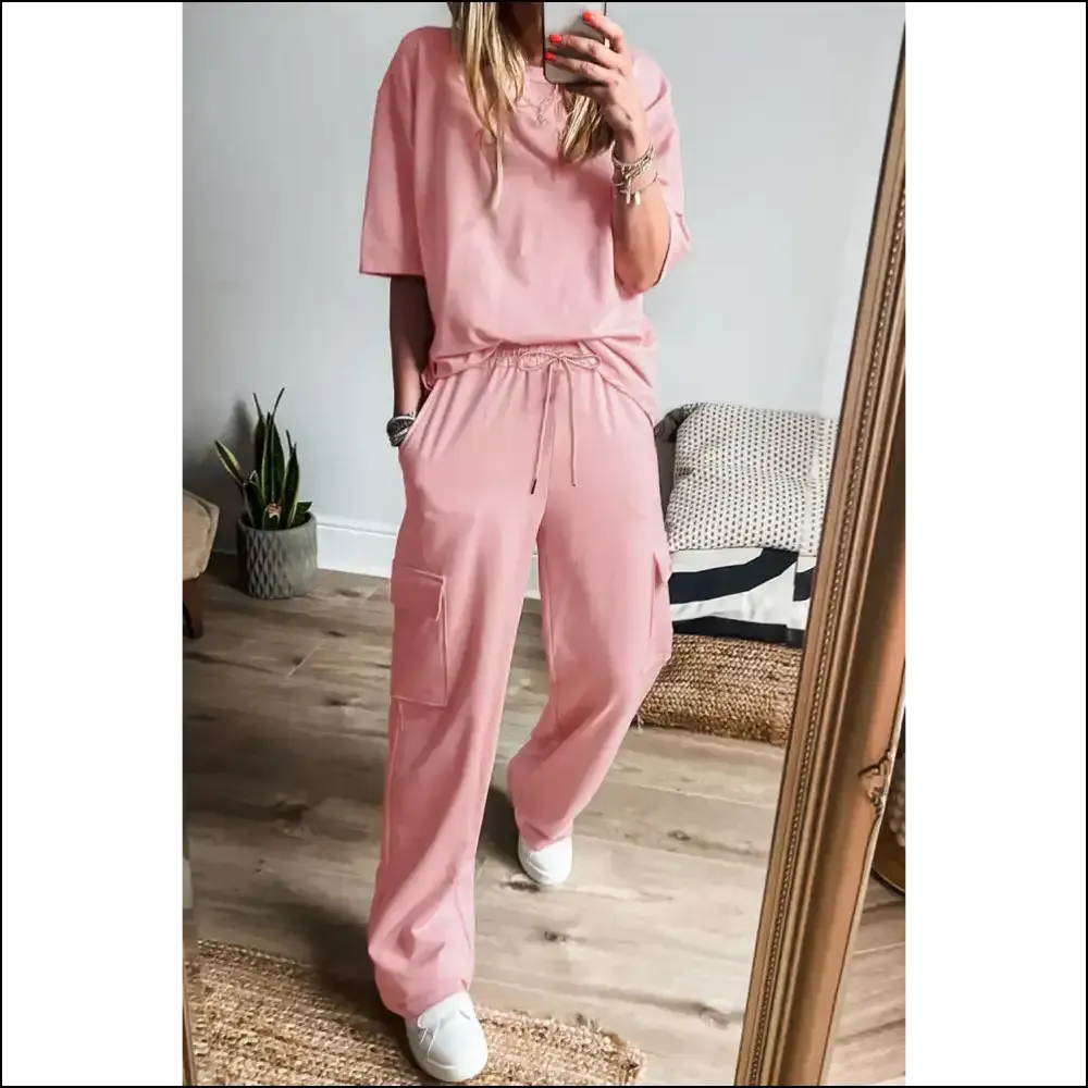 Apricot Pink Half Sleeve Cargo Sweatpants: so Comfy, It's Criminal! Needful Things 🍑
