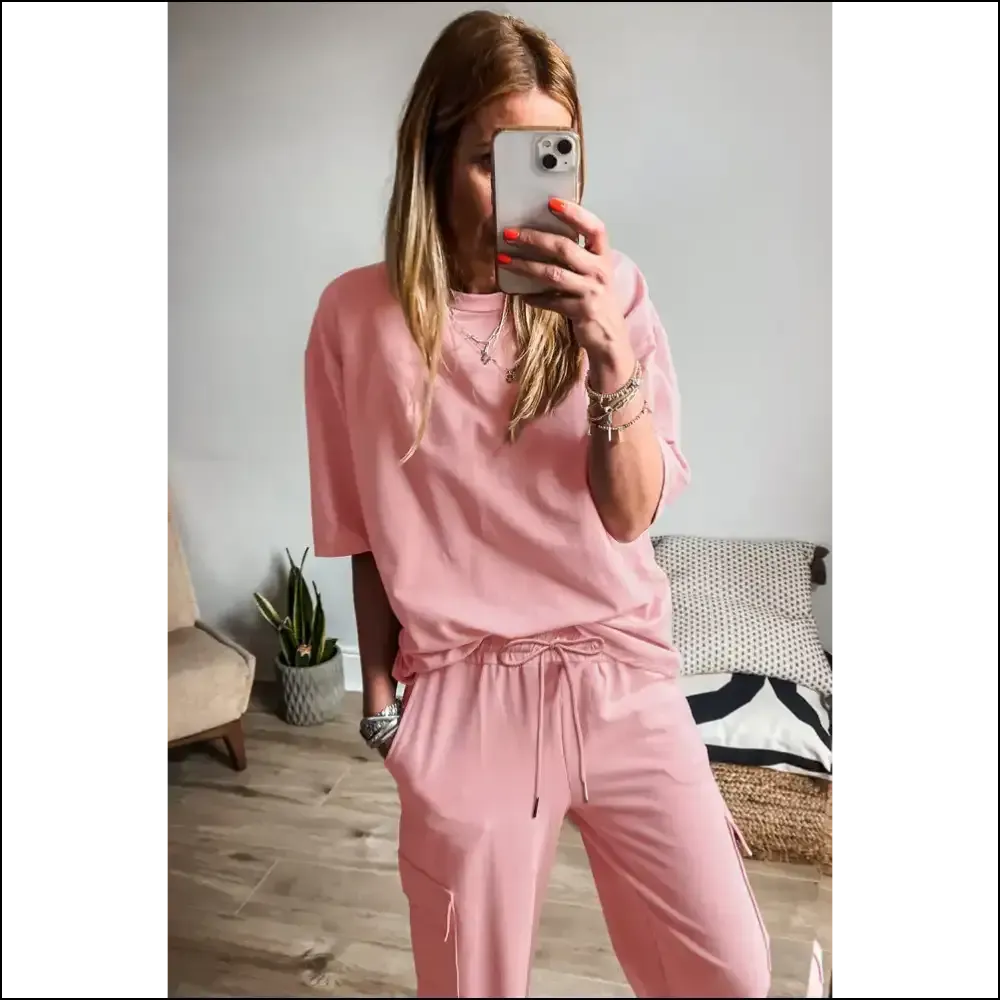 Apricot Pink Half Sleeve Cargo Sweatpants: so Comfy, It's Criminal! Needful Things 🍑