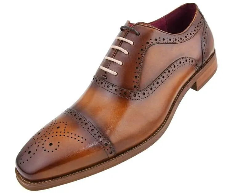Asher Green Ag114 Tan Men’s Genuine Leather Oxford