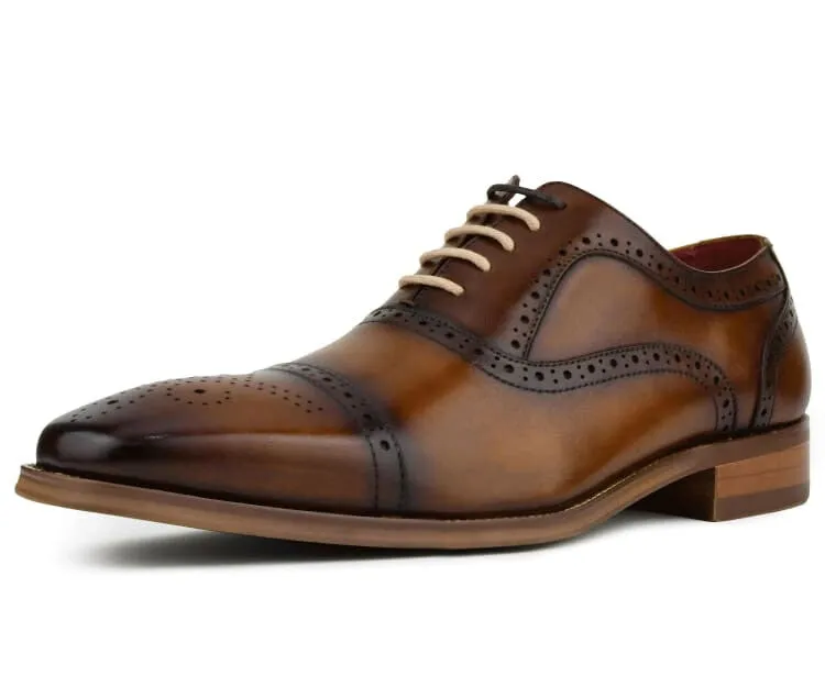 Asher Green Ag114 Tan Men’s Genuine Leather Oxford