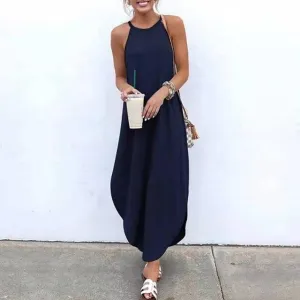 Aurella™ - Effortless Halter Maxi Dress
