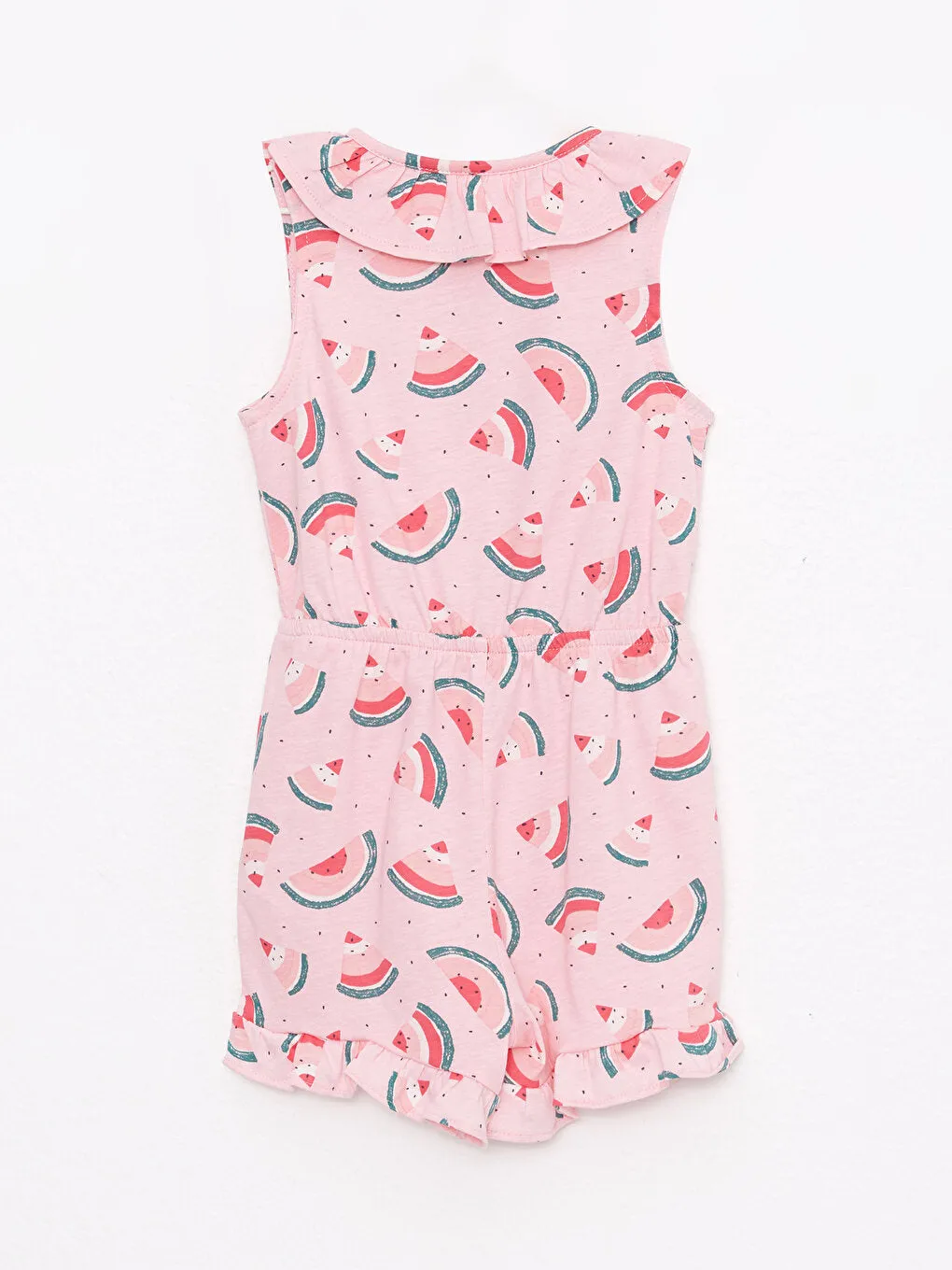 Baby Collar Printed Cotton Baby Girl Jumpsuit