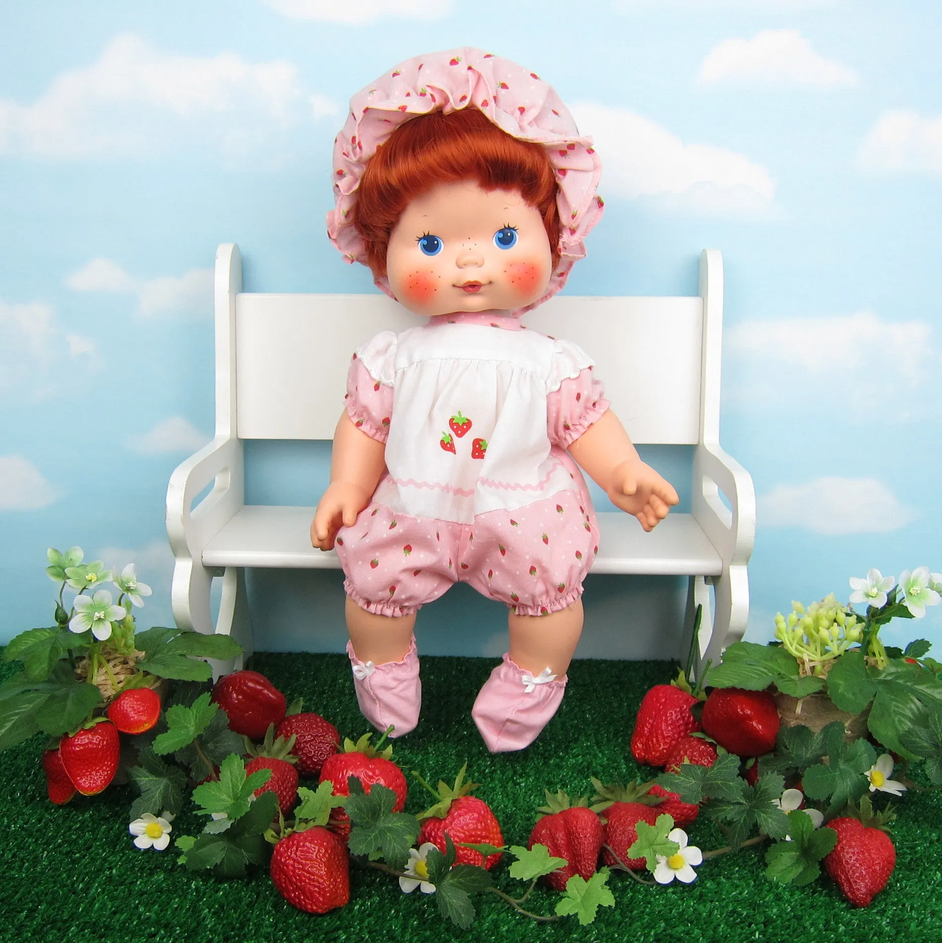 Baby Doll Booties - Pink with White Bow