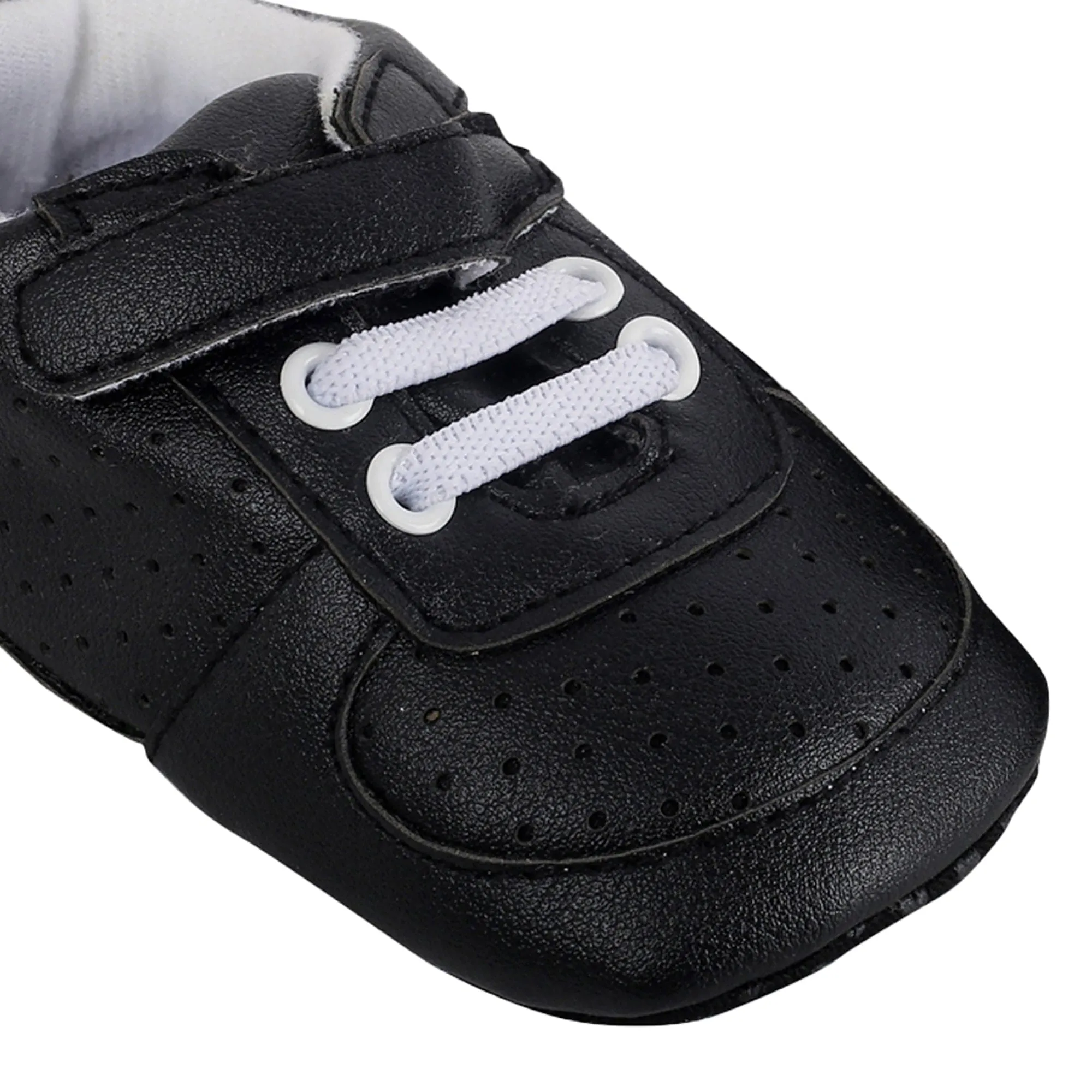 Baby Moo Black Velcro Booties