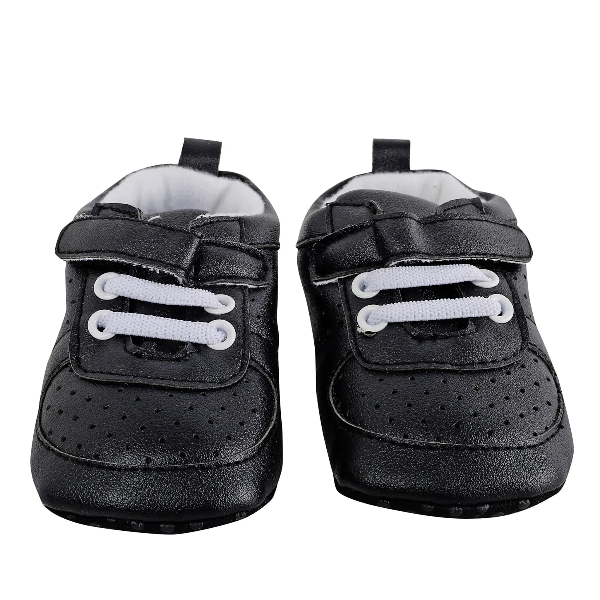 Baby Moo Black Velcro Booties