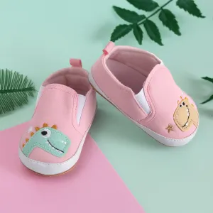 Baby Moo Dinosaur Pink Slip-On Booties