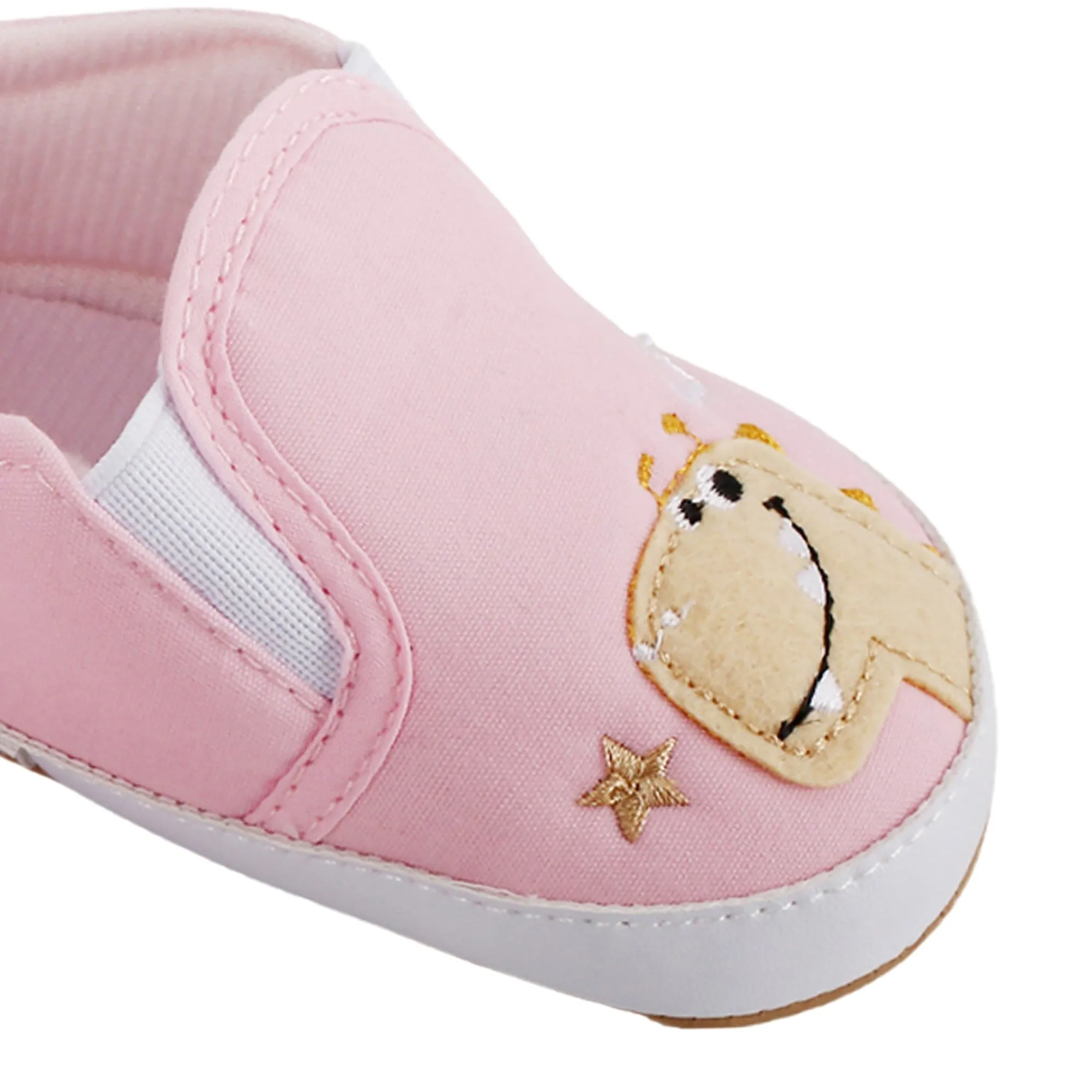 Baby Moo Dinosaur Pink Slip-On Booties