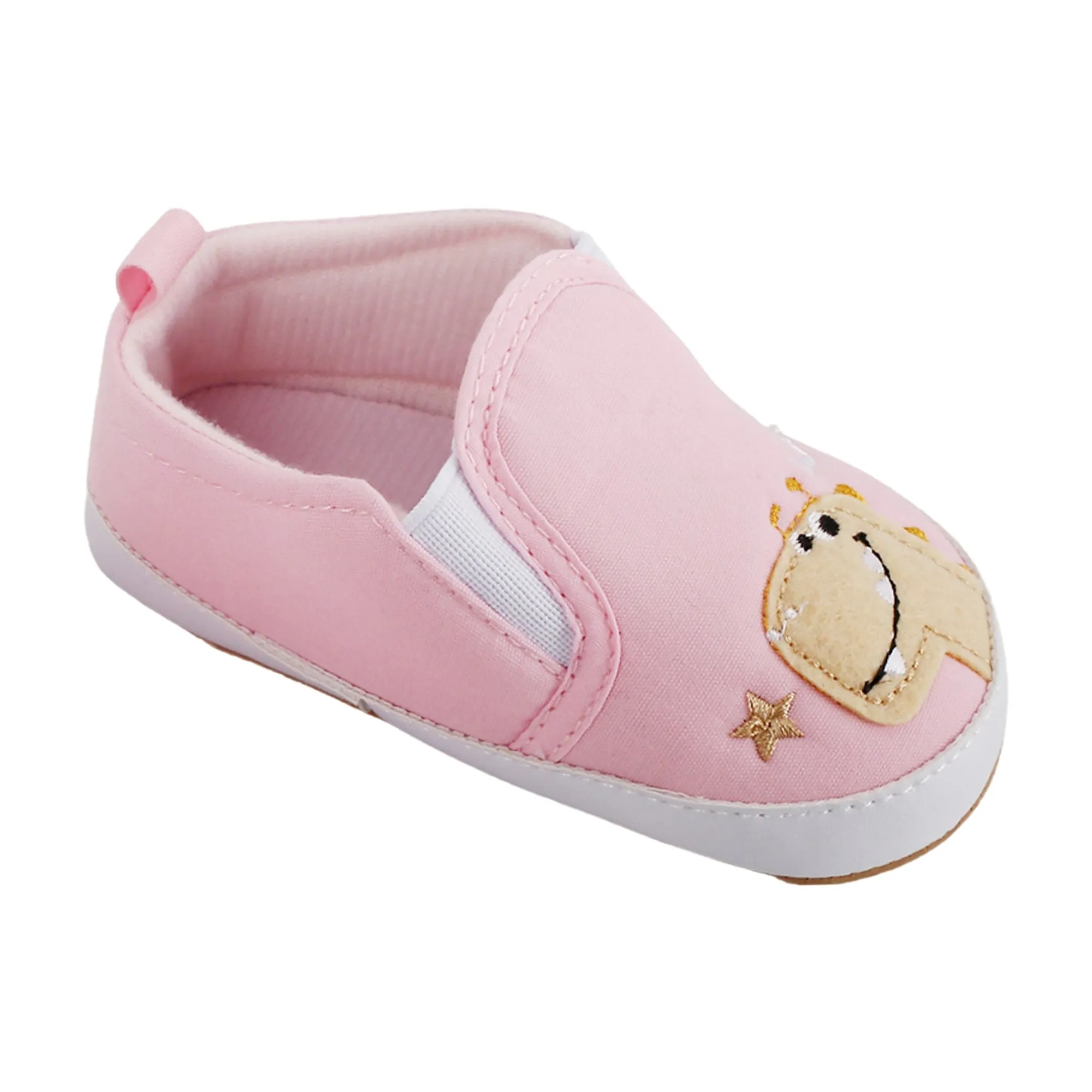Baby Moo Dinosaur Pink Slip-On Booties