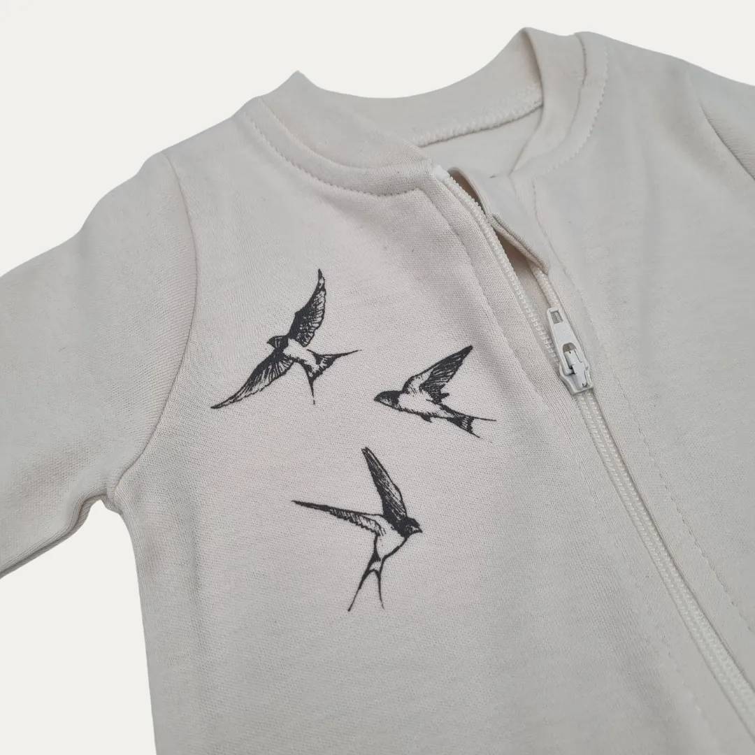 Basic Organic Cotton  Babygrow Crane