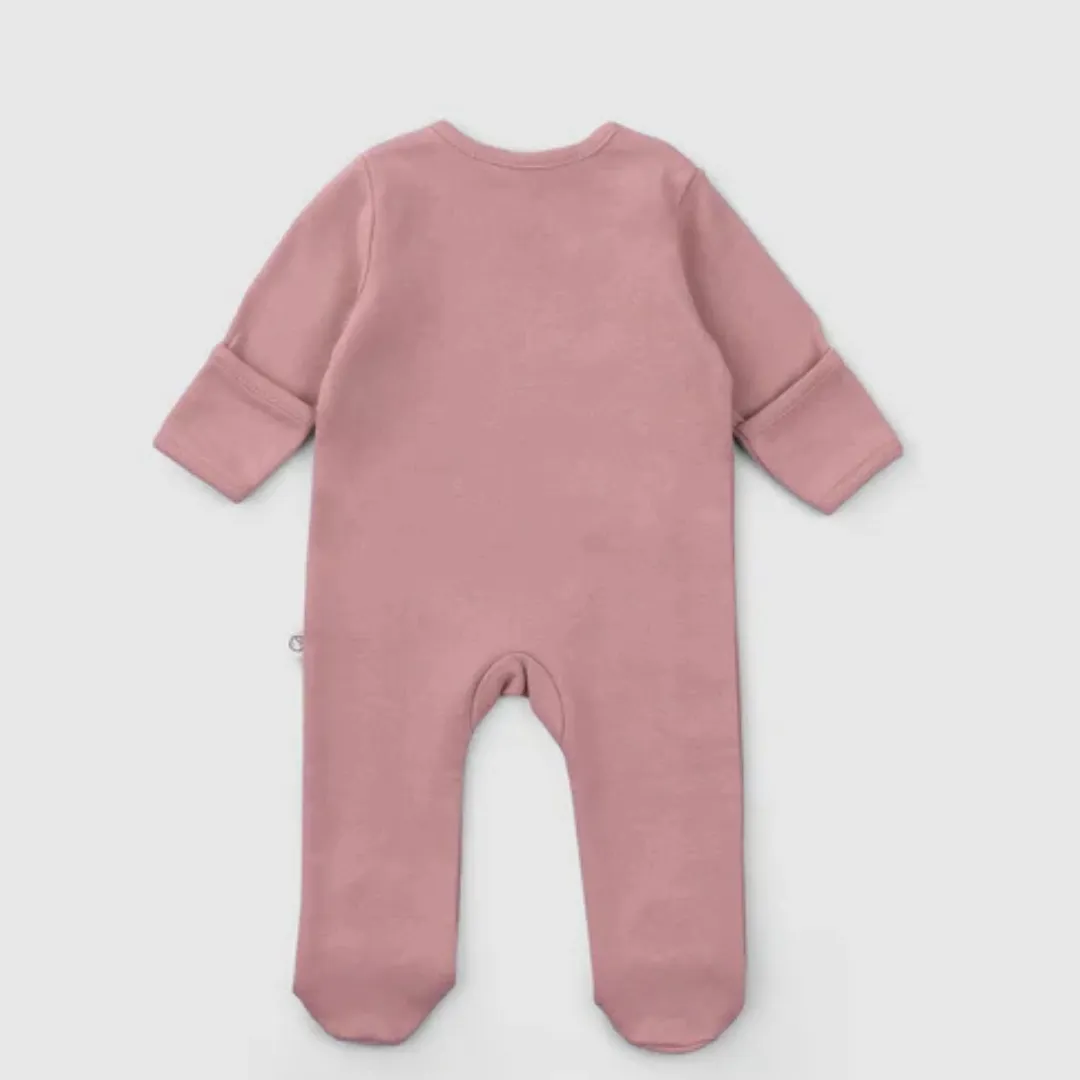 Basic Organic Cotton Footed Babygrow Rose
