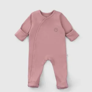 Basic Organic Cotton Footed Babygrow Rose