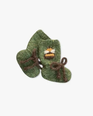 Bee Booties | Moss Green | In Stock (0-3 mon)