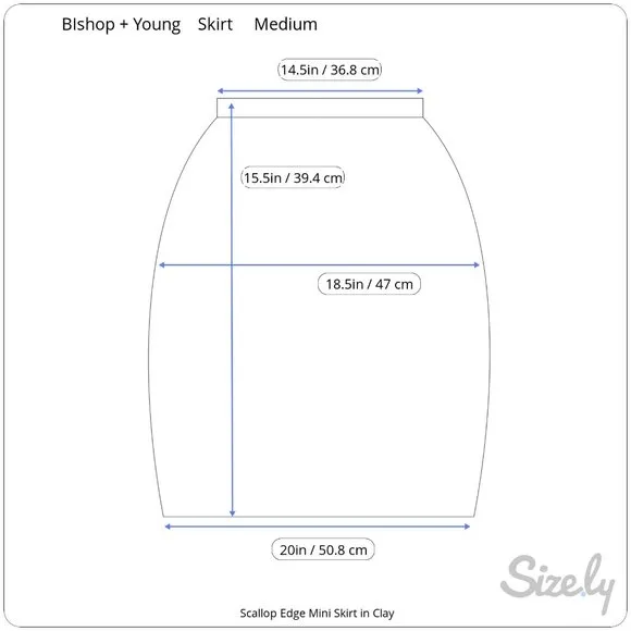 Bishop   Young Scallop Edge Mini Skirt in Clay Size Medium