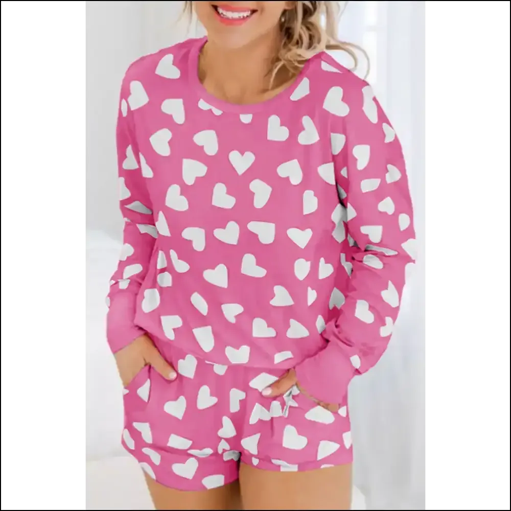 Black Heart Print Long Sleeve: Loungewear for Divas (needful Things) 🖤