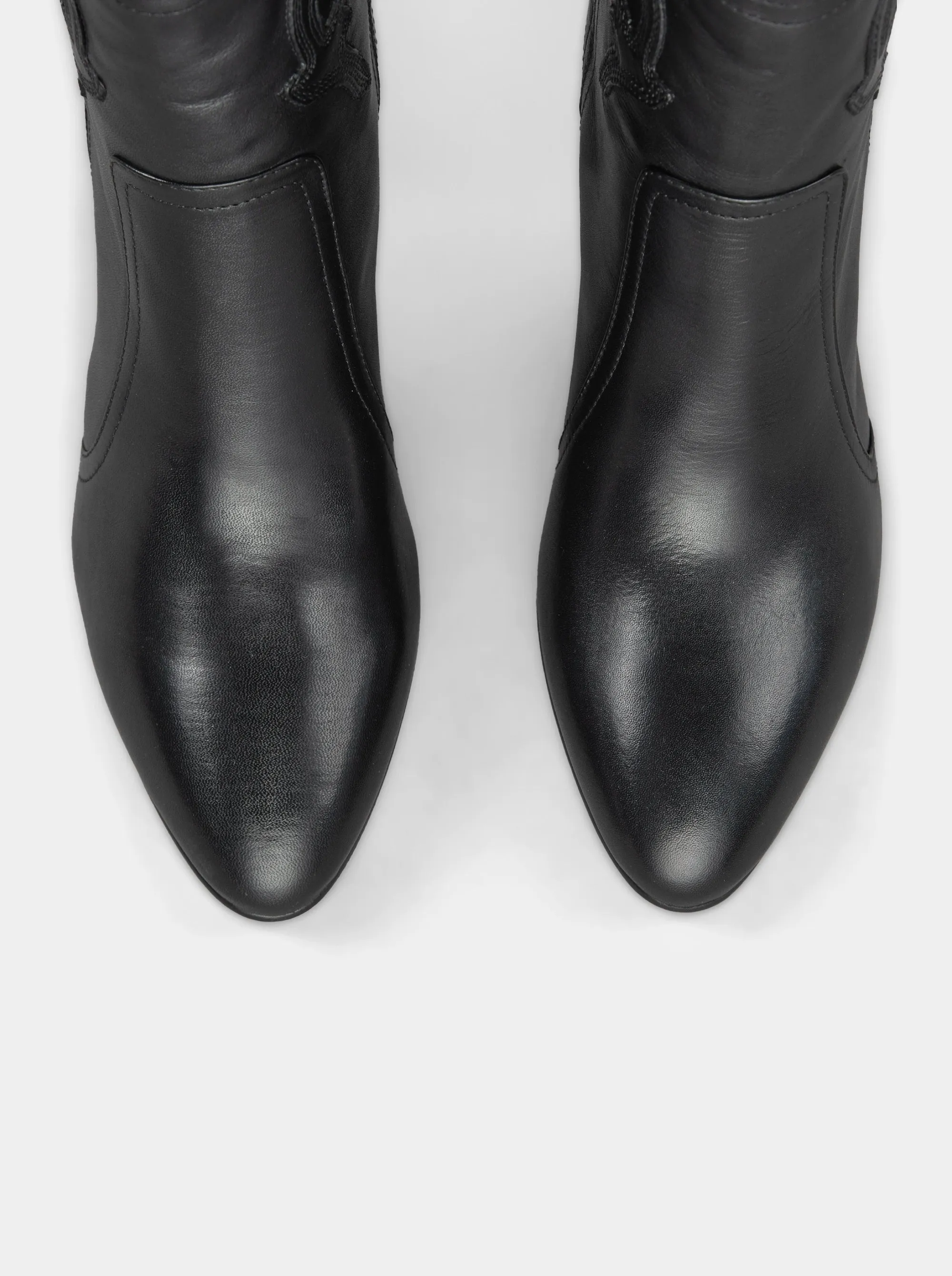 BLAIR BLACK LEATHER BOOTIES