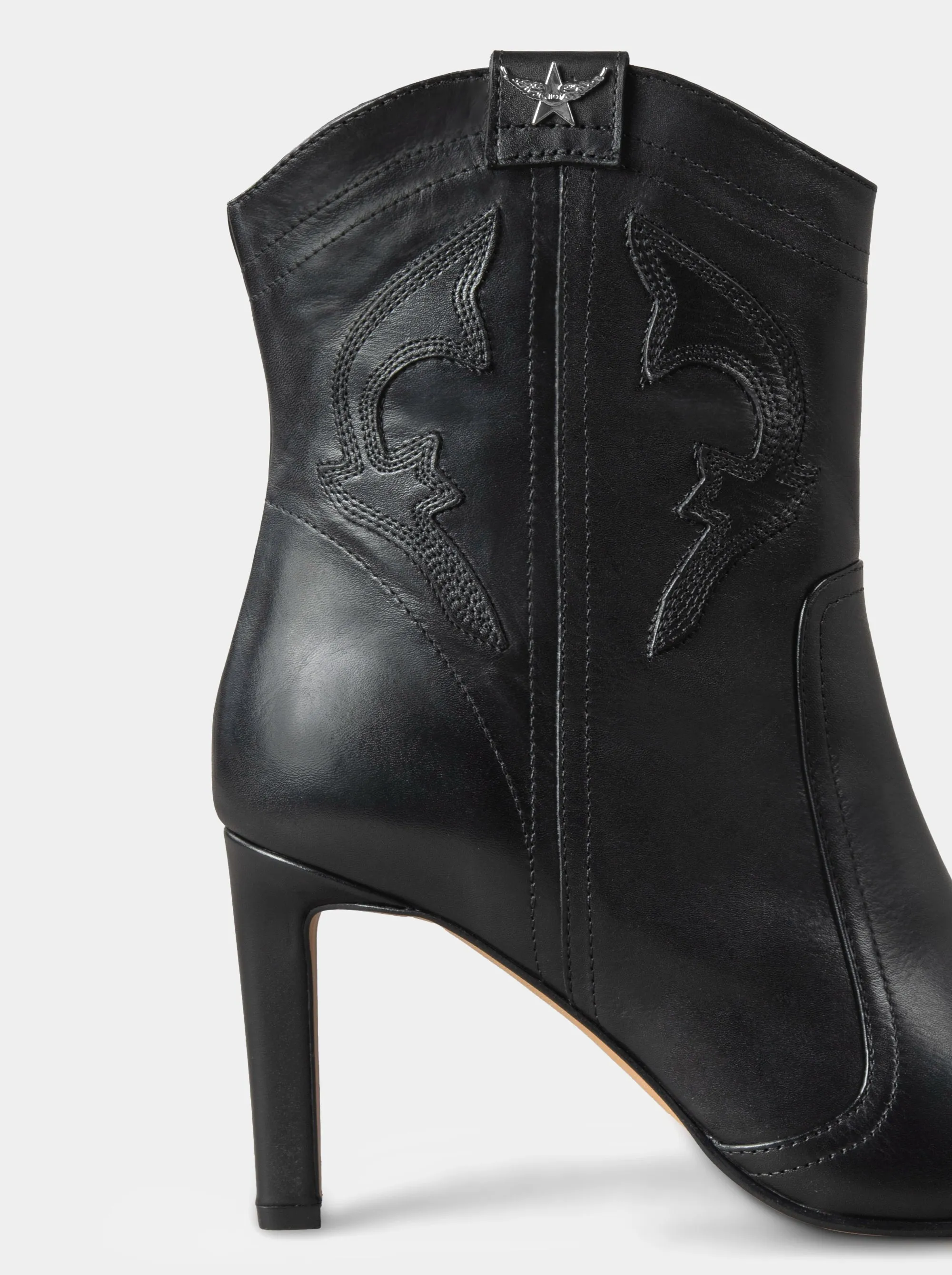 BLAIR BLACK LEATHER BOOTIES