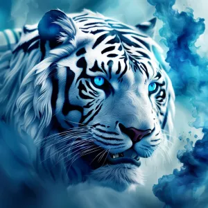 Blue Eyed White Tigers and Pandas | Digital Download Wall Art Print and Frame | Custom Cards, TShirt Art, Coffee Cup, Quote Design, Etc