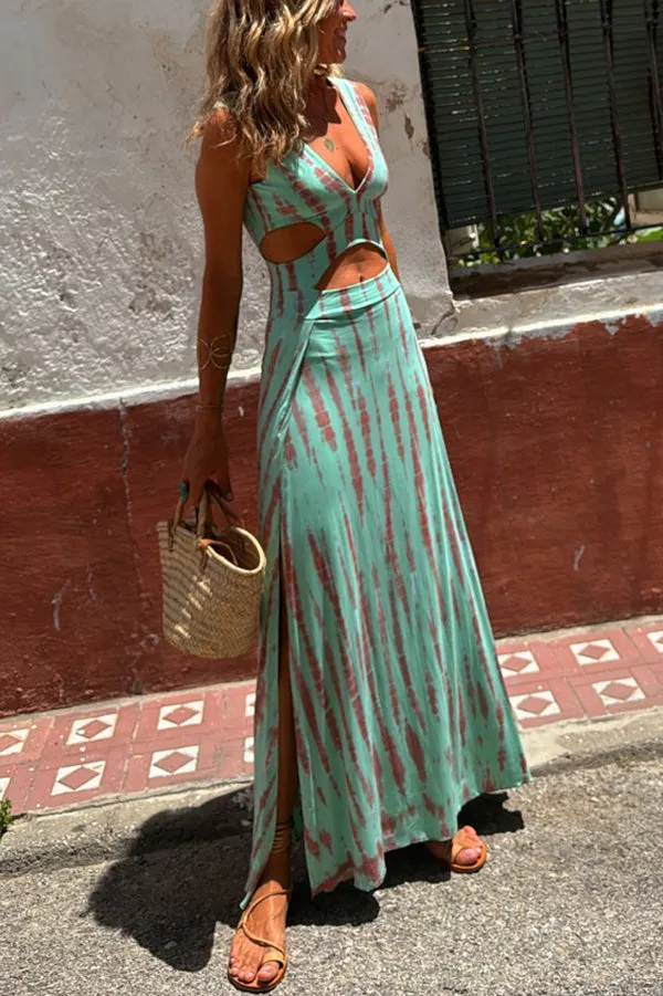 Boho Maxi Dress | Cutout & Side Slit Design