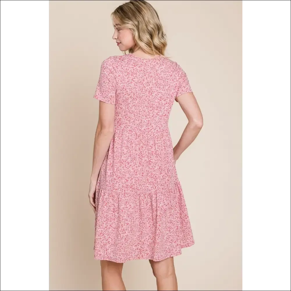BOMBOM Fun & Flirty Printed Short Sleeve Mini Dress