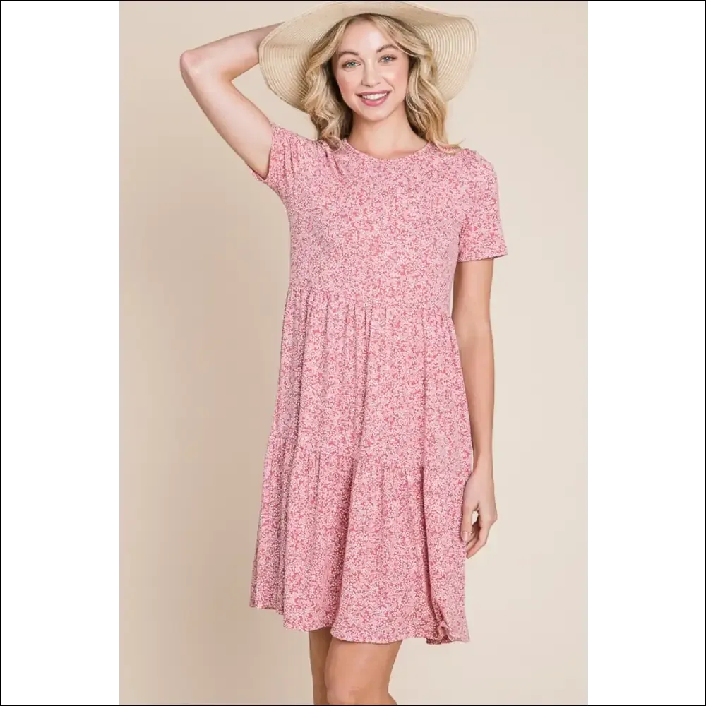 BOMBOM Fun & Flirty Printed Short Sleeve Mini Dress