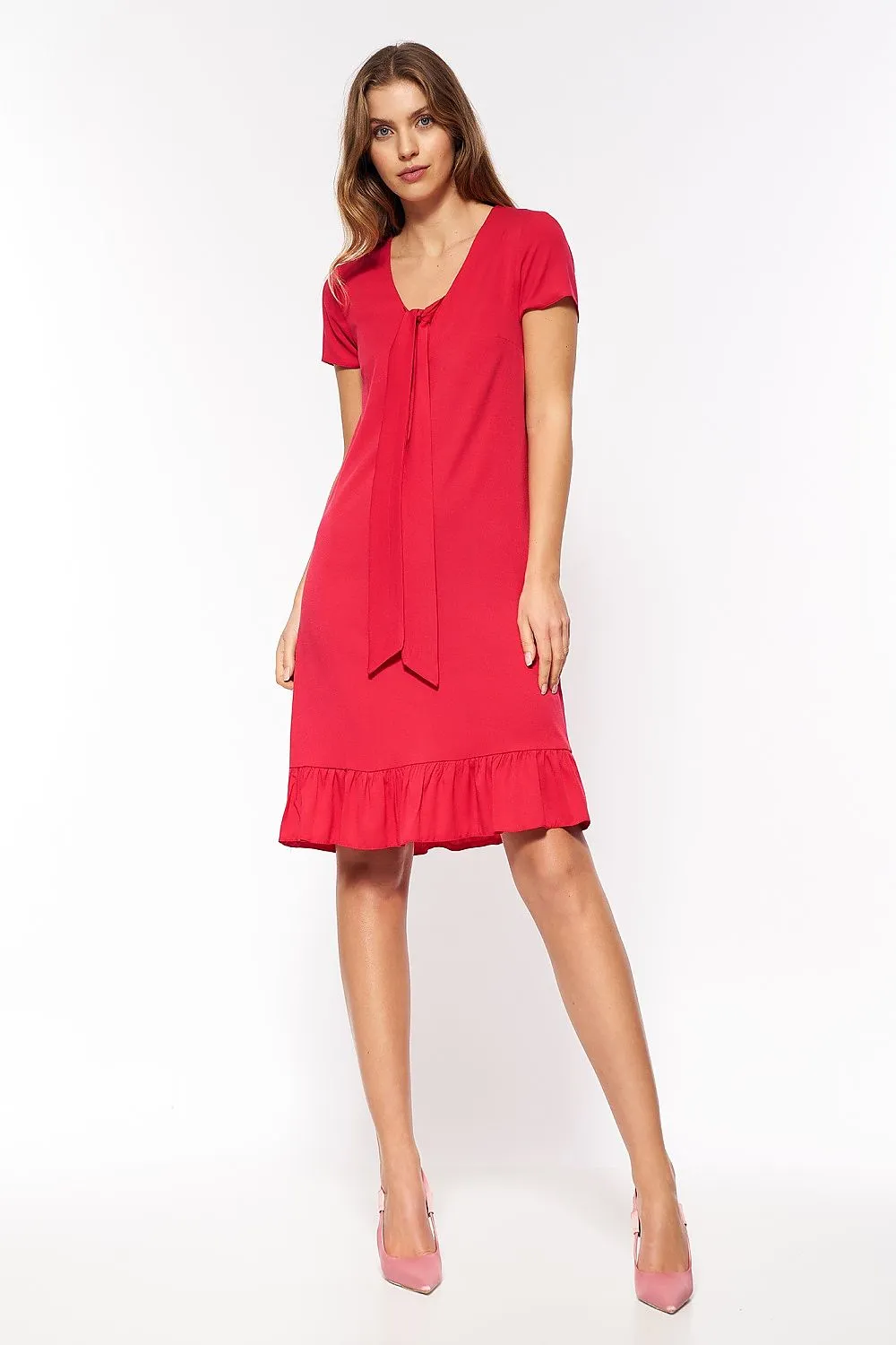Bow-Tie Waist Elegant Viscose Dress
