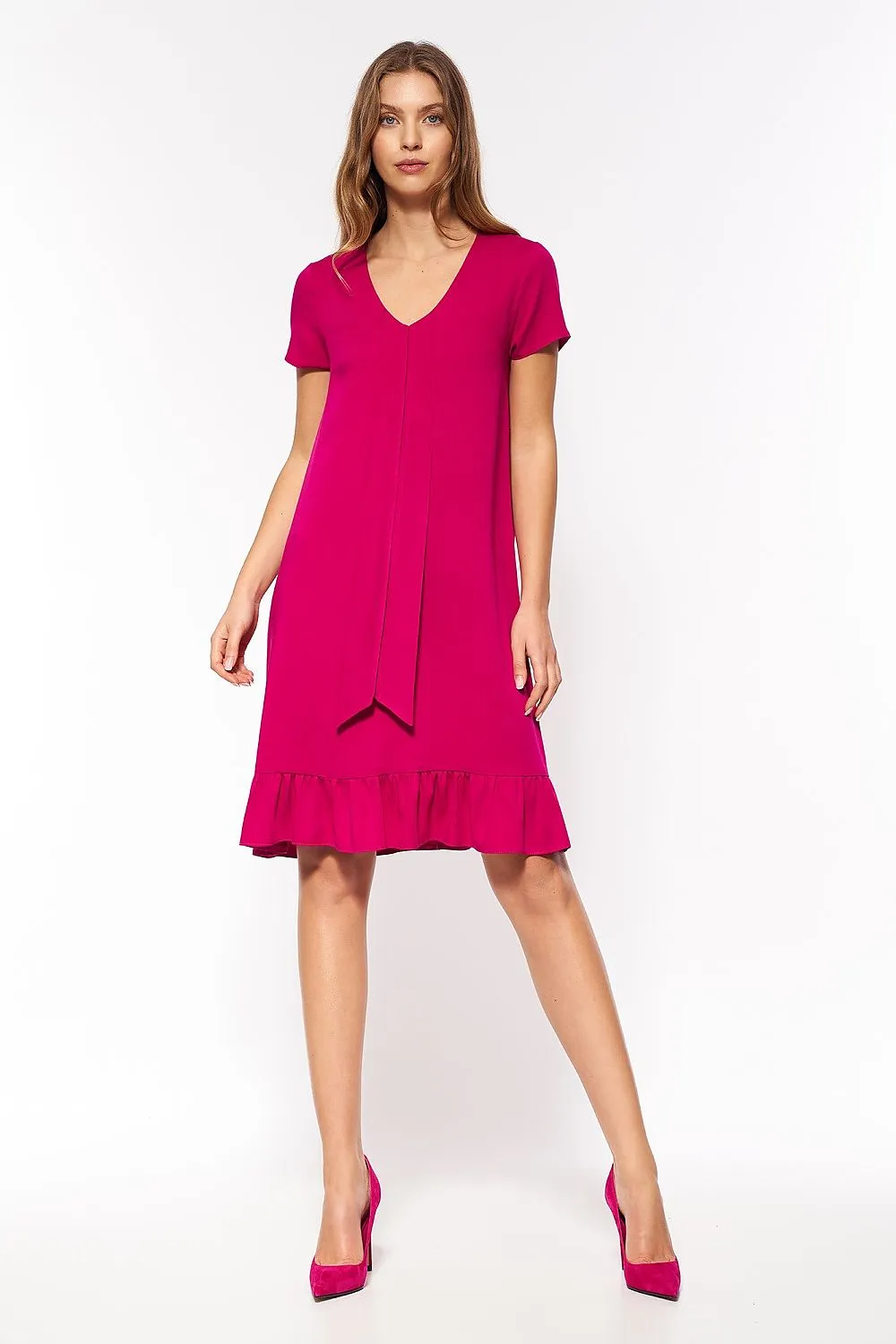 Bow-Tie Waist Elegant Viscose Dress