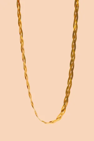 BRAIDED NECKLACE-GOLD