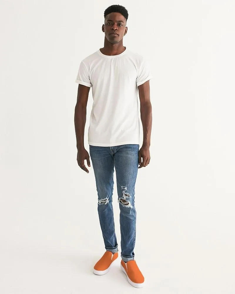 Bright Orange Slip-On Canvas Sneakers | Men's | Bright Pure Orange | C0M75Y100K0