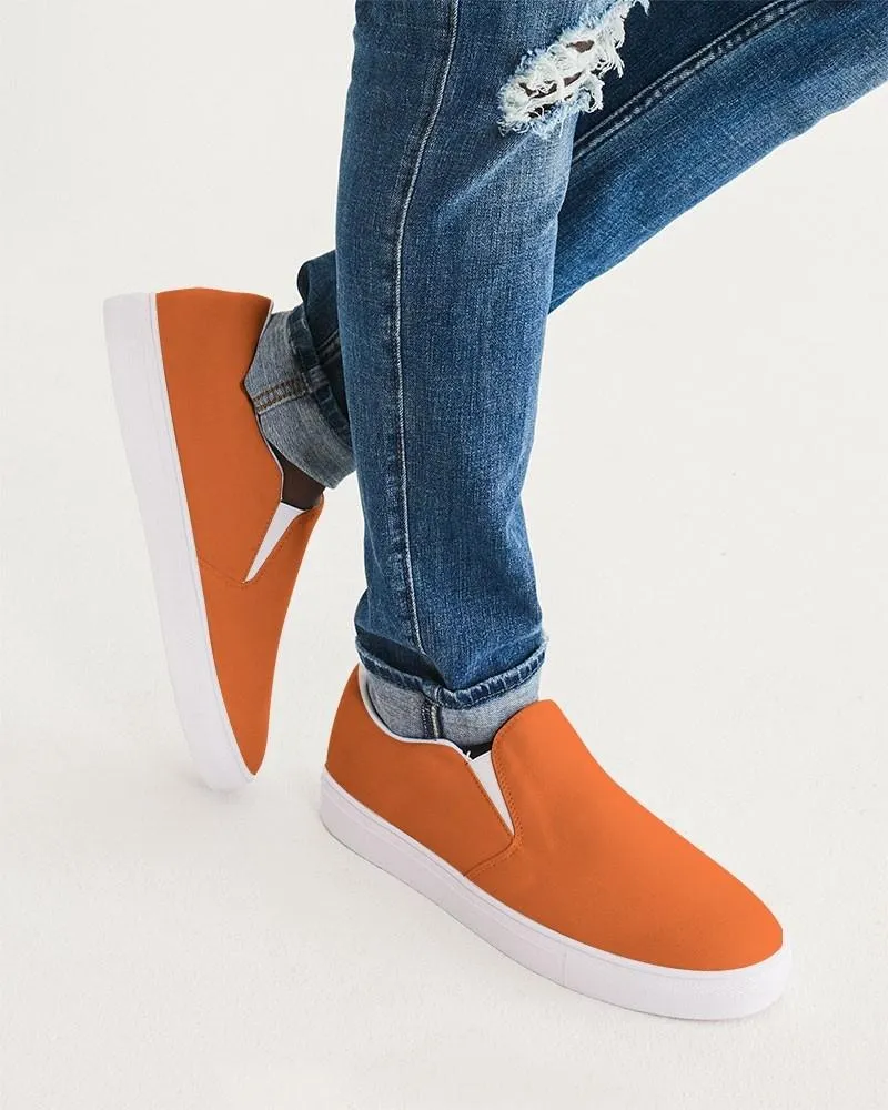 Bright Orange Slip-On Canvas Sneakers | Men's | Bright Pure Orange | C0M75Y100K0