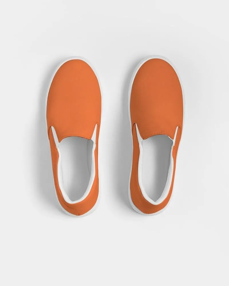 Bright Orange Slip-On Canvas Sneakers | Men's | Bright Pure Orange | C0M75Y100K0