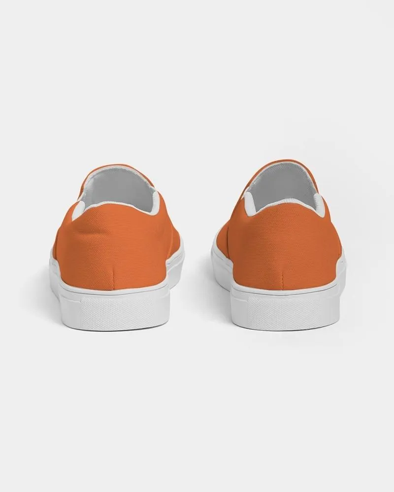 Bright Orange Slip-On Canvas Sneakers | Men's | Bright Pure Orange | C0M75Y100K0
